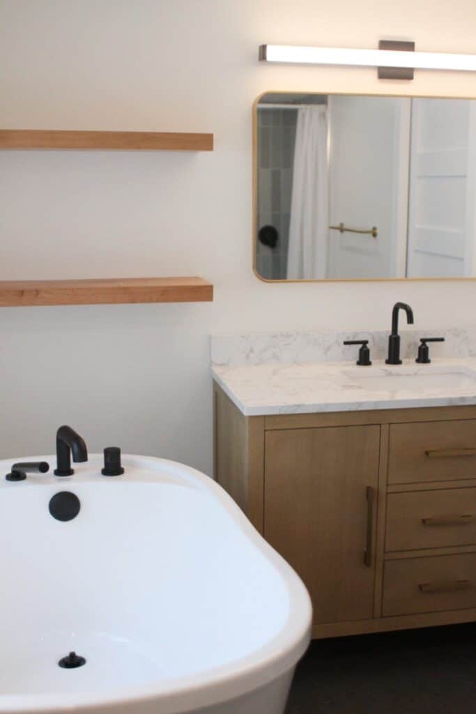 Scandinavian-style 4-piece ensuite in Bank St. Victoria BC